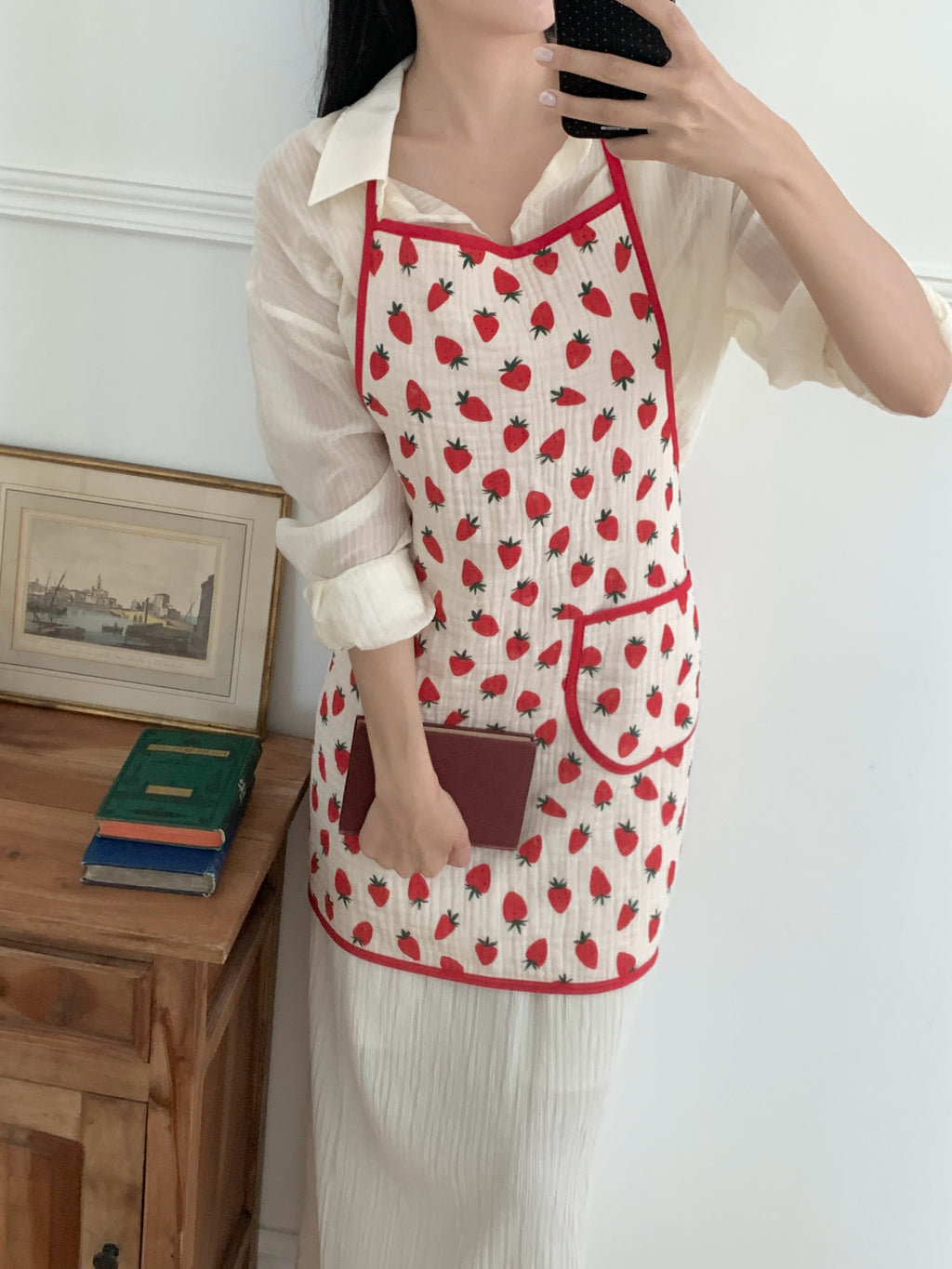 Little Strawberry Bib Apron
