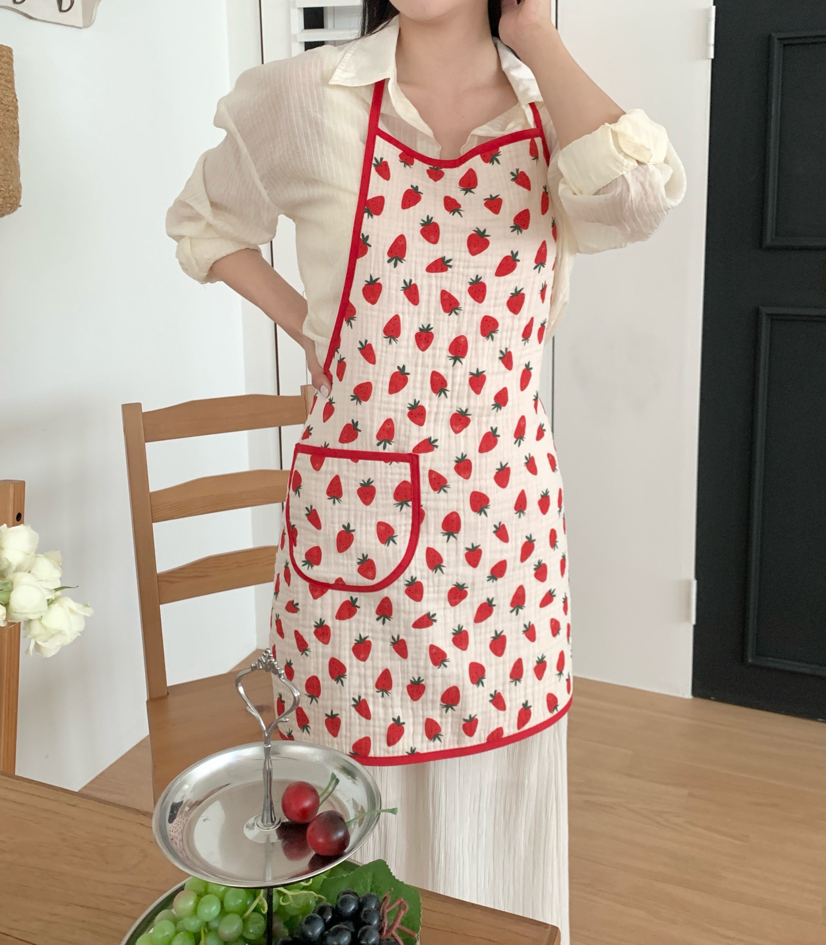 Little Strawberry Bib Apron