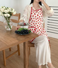 Little Strawberry Bib Apron:Red