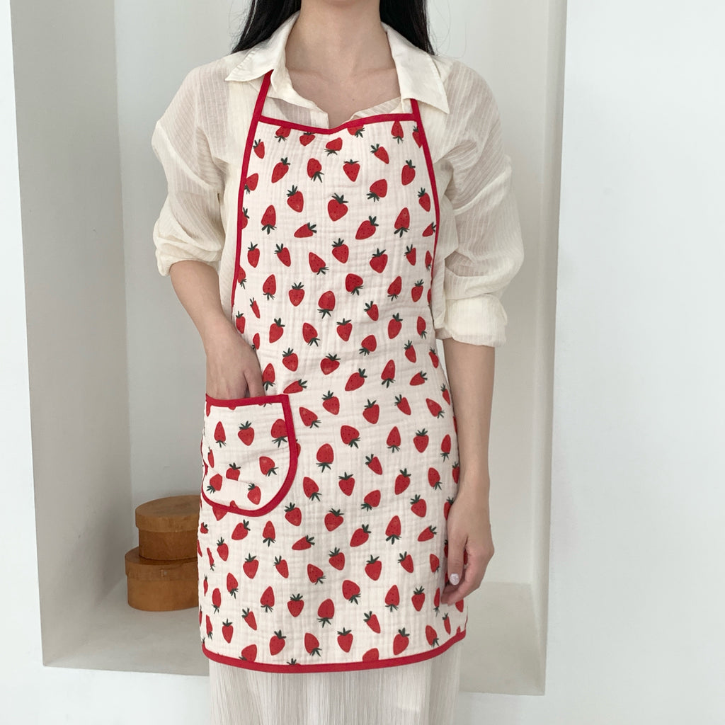 Little Strawberry Bib Apron