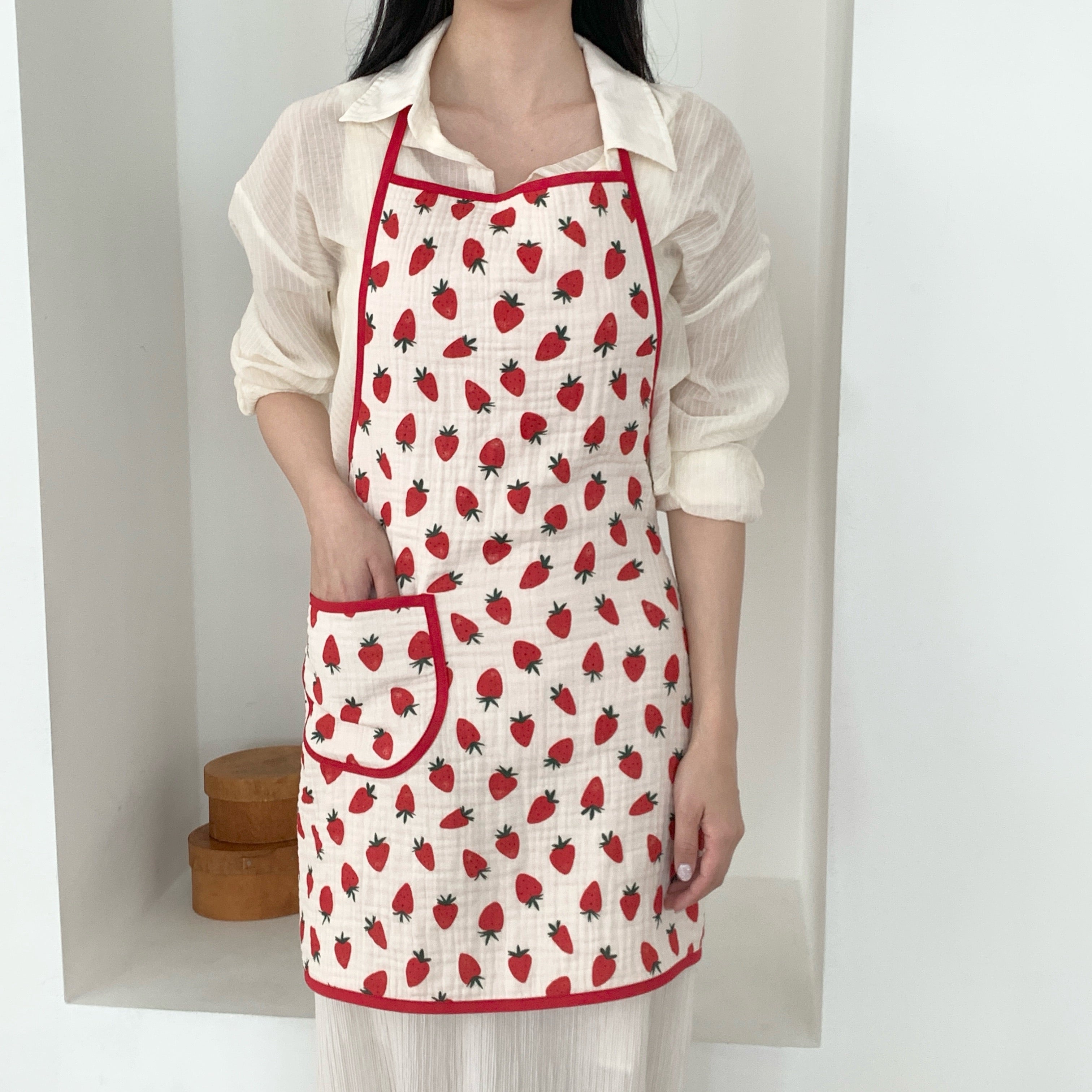 Little Strawberry Bib Apron