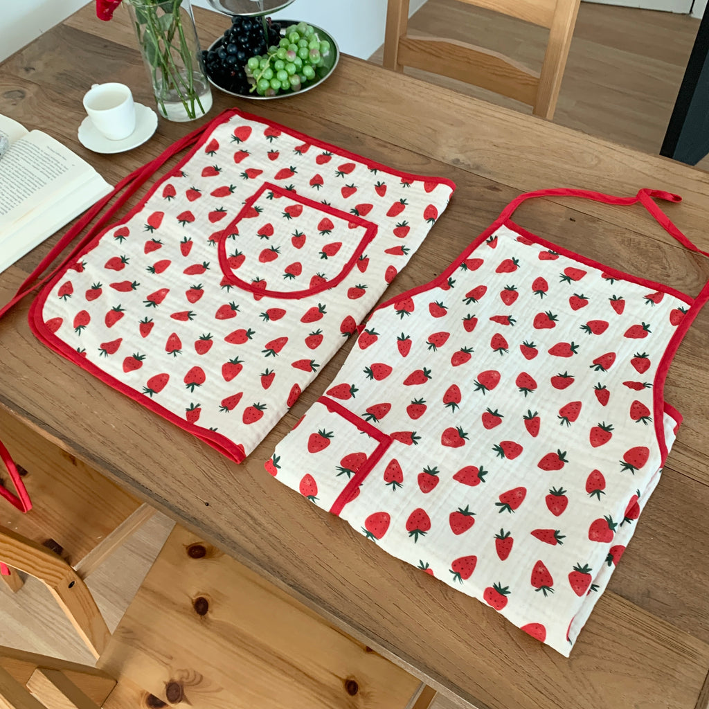 Little Strawberry Bib Apron