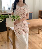 Little Strawberry Bib Apron:Pink