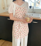 Little Strawberry Bib Apron:Pink
