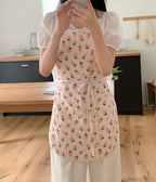 Little Strawberry Bib Apron:Pink