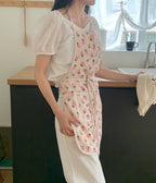 Little Strawberry Bib Apron:Pink