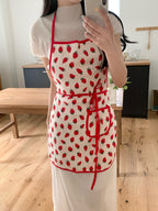 Little Strawberry Bib Apron:Red