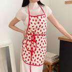 Little Strawberry Bib Apron:Red